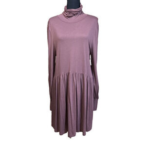 Peruvian Connection Nicole Tunic Dress Pima Cotton Blend Rum Raisin Medium